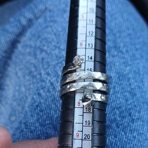 Elegant Fashion Ring with Crystal Accent Size 7 Adjustable